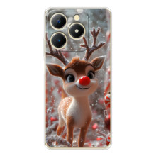 Яркий чехол для RealMe Note 70 с Зимними Оленятами