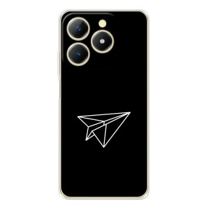 Чохол з картинками на чорному фоні для Realme Note 70T – Літак