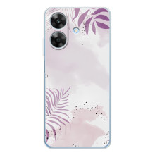 Чехол с цветочным принтом на Ноте 70Т (Фиолетовые листья)