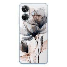 Чехол с цветочным принтом на Ноте 70Т (Цветы на белом)