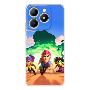 Силиконовый Чехол на Realme Note 70T с картинкой Brawl Stars – Бравел Старс