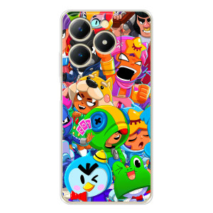 Силиконовый Чехол на Realme Note 70T с картинкой Brawl Stars