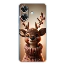 Яркий чехол для Realme Note 70T с Зимними Оленятами – Олень в свитере