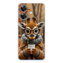 Печатный чехол «Зверята с кофе» для Realme Note 70T – Жираф с кофе