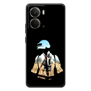 Силиконовый чехол с картинкой "Герой Pubg" на RealMe P3 (Пубг мен)