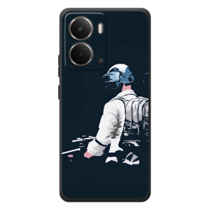 Силиконовый чехол с картинкой "Герой Pubg" на RealMe P3 (В экиперовке)