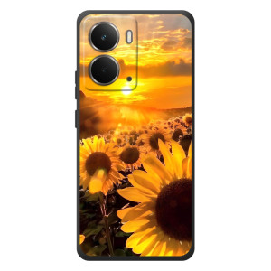 Чехол с Цветами для RealMe P3 (поле подсолнухов)