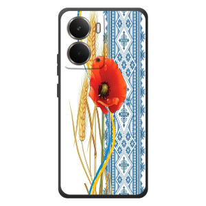 Силиконовый Чехол на RealMe P3 с картинкой Вышиванки (Вышиванка с цветком)