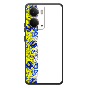 Силиконовый Чехол на RealMe P3 с картинкой Вышиванки (Желто-синяя вышиванка)