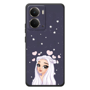 Чехол Стильные девушки на RealMe P3 (Девушка и сердечки)