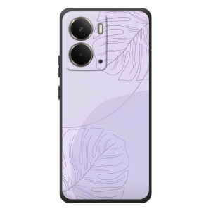 Чехол цветочный дизайн для RealMe P3 (Монстера фиолетовая)