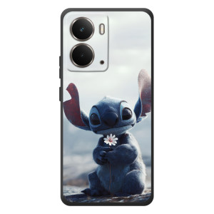 Чехол с рисунком Стич для RealMe P3 – Стич с цветочком