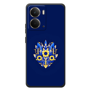 Чехол с украинским гербом на RealMe P3 – Цветочный герб
