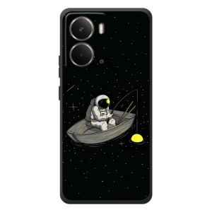 Силиконовый Чехол с принтом "Космонавты" на RealMe P3 – Космонавт на рыбалке