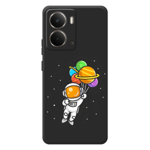 Силиконовый Чехол с принтом "Космонавты" на RealMe P3 – Космонавт с шариками