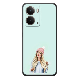 Силиконовый Чехол на RealMe P3 с картинкой Стильных Девушек – В шапке