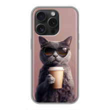 Чехол с принтом стильные животные для РеалМе П4 Про – Кот с кофе
