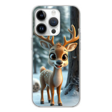 Яркий чехол для RealMe P4 с Зимними Оленятами – Оленёнок в лесу
