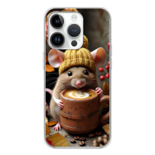 Друкований чохол 'Звірята з кавою' для RealMe P4 – Мишка з кавою