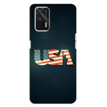 Чехол Флаг USA для Realme Q3 (USA)