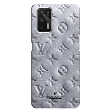 Текстурный Чехол Louis Vuitton для Реалми Кю 3 (Белый ЛВ)