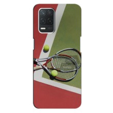 Чехлы с принтом Спортивная тематика для Realme Q3I (Ракетки теннис)