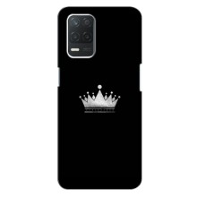 Чехол (Корона на чёрном фоне) для Реалми Кю 3I – Белая корона
