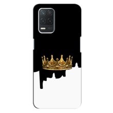 Чехол (Корона на чёрном фоне) для Реалми Кю 3I (Золотая корона)