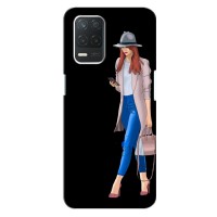 Чехол с картинкой Модные Девчонки Realme Q3I (Девушка со смартфоном)
