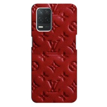 Текстурный Чехол Louis Vuitton для Реалми Кю 3I (Красный ЛВ)