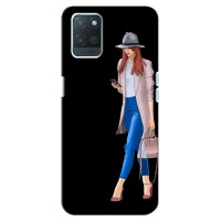 Чехол с картинкой Модные Девчонки Realme V11 (Девушка со смартфоном)