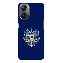 Чехлы для Realme V30  Укр. Символика (AlphaPrint) (Цветочный Герб)