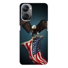 Чехол Флаг USA для Realme V30 (Орел и флаг)