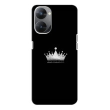 Чехол (Корона на чёрном фоне) для Реалми В30 – Белая корона