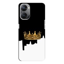 Чехол (Корона на чёрном фоне) для Реалми В30 (Золотая корона)