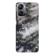 Новогодние, Праздничные Чехлы для Realme V30 - 2024 год – Hello winter