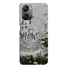 Новогодние, Праздничные Чехлы для Realme V30 - 2024 год – Let it snow