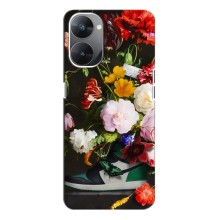 Брендновые Чехлы для Realme V30T - (PREMIUMPrint) – Nike цветы