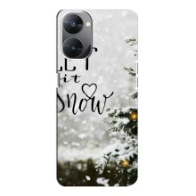 Новогодние, Праздничные Чехлы для Realme V30T - 2024 год – Let it snow