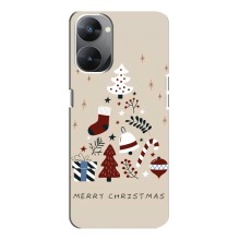 Рождественские Чехлы для Realme V30T (VPrint) (Merry Christmas)