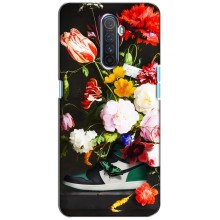 Брендновые Чехлы для Realme X2 Pro - (PREMIUMPrint) (Nike цветы)