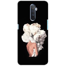 Чехлы (ART) Цветы на Realme X2 Pro (VPrint) (Белые цветы)