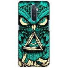 Чехлы с принтом СОВЫ для Realme X2 Pro – Зеленая сова