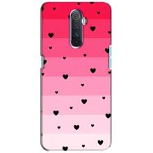 Чохли з тематикою "Маленькі Сердчеки" на Realme X2 Pro (Чорні сердечка)