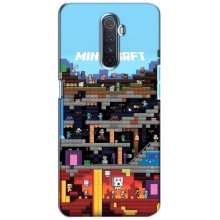 Чехол Майнкрафт на Realme X2 Pro (AlphaPrint) Minecraft (фон Minecraft)