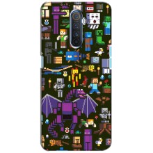 Чехол Майнкрафт на Realme X2 Pro (AlphaPrint) Minecraft (Коллаж Майнкрафт)