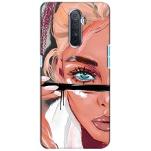 Чехол с печатью для Realme X2 Pro - (Мода) (AlphaPrint) – Макияж