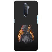 Силиконовый чехол с картинкой "Герой Pubg" на Realme X2 Pro – В огне