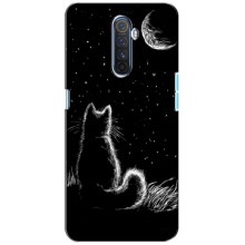 Чехол с принтом для Realme X2 Pro (AlphaPrint) Модные коты – Котик и луна