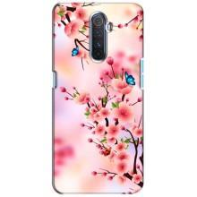 Чехол с принтом САКУРЫ на Realme X2 Pro – Бабочки на сакуре